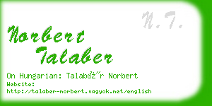 norbert talaber business card